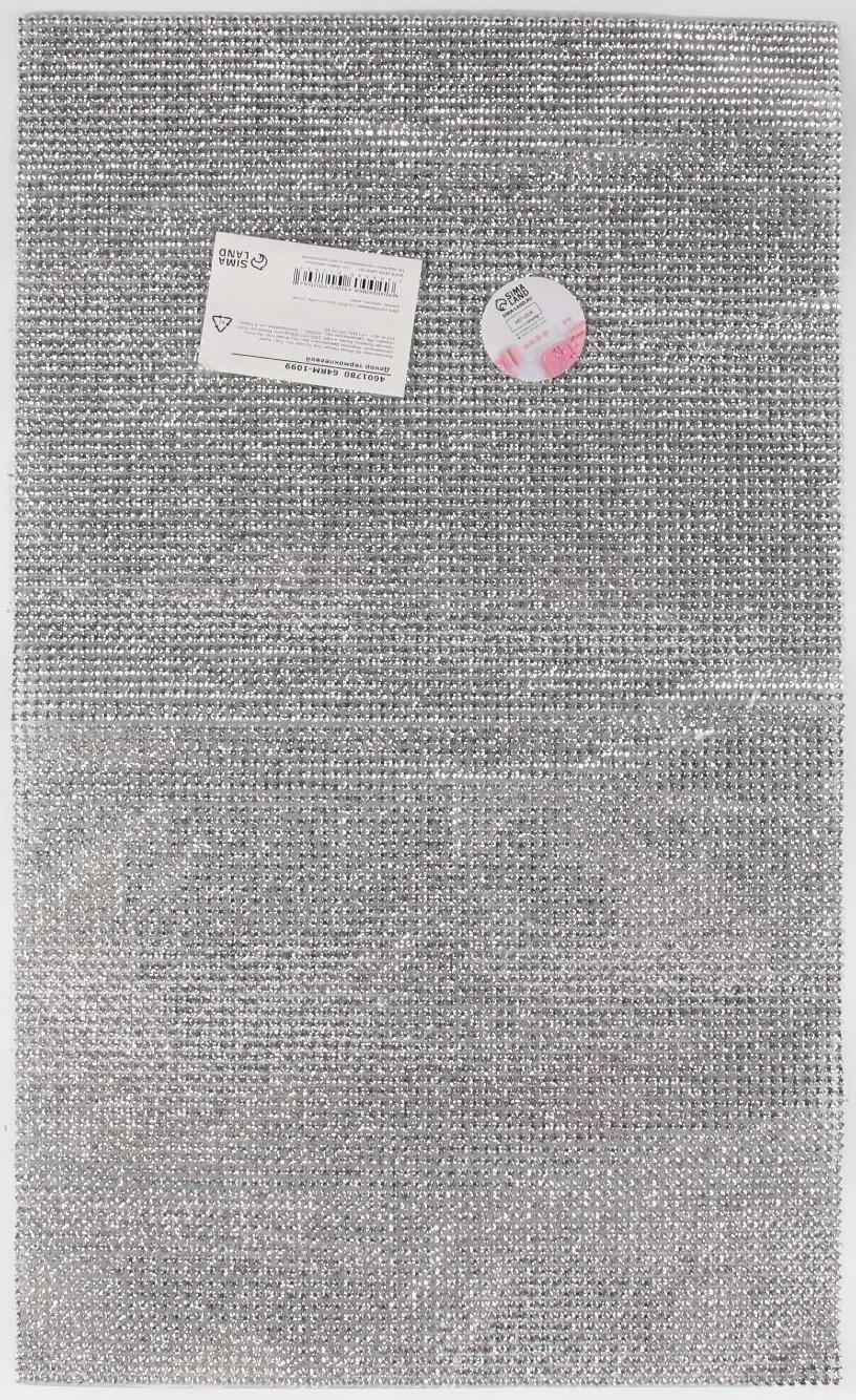 Стразы термоклеевые на листе, d = 3 мм, 40 × 24 см, цвет серебряный