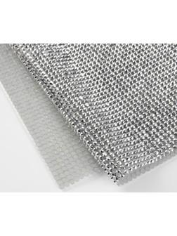 Стразы термоклеевые на листе, d = 3 мм, 40 × 24 см, цвет серебряный