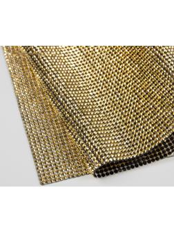 Стразы термоклеевые на листе, d = 3 мм, 40 × 24 см, цвет золотой
