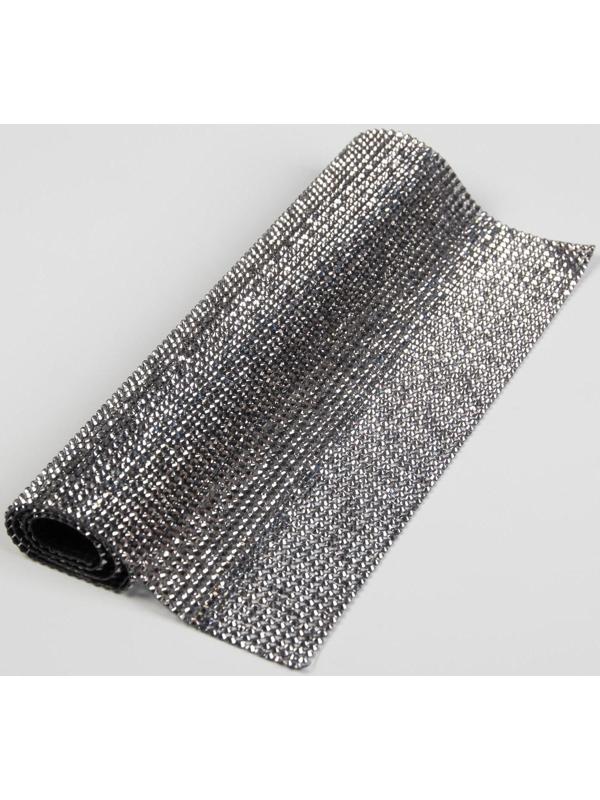 Стразы термоклеевые на листе, d = 3 мм, 40 × 24 см, цвет графитовый