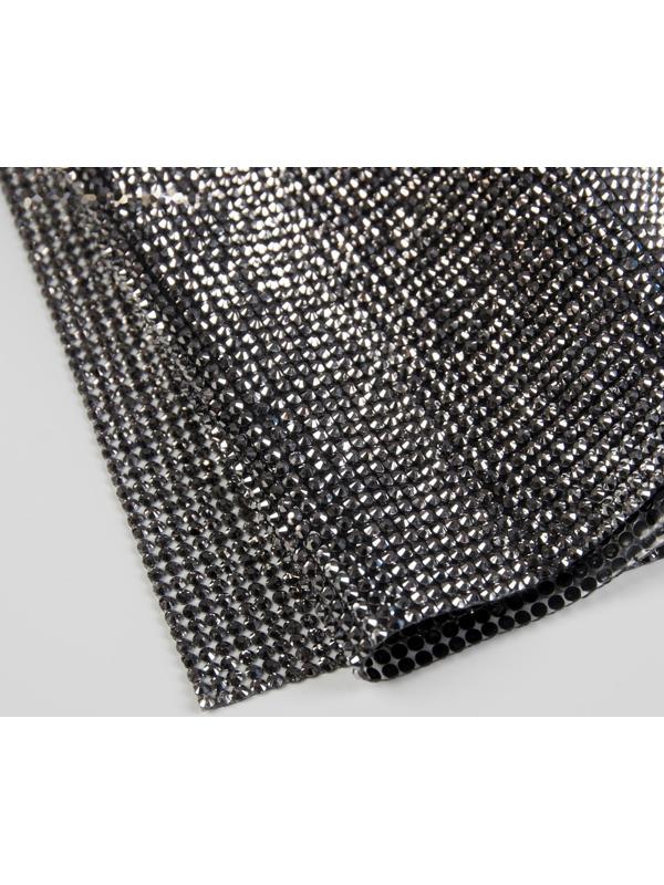 Стразы термоклеевые на листе, d = 3 мм, 40 × 24 см, цвет графитовый