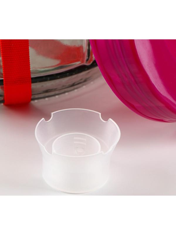 Банка стеклянная с гидрозатвором GL-70, 9 л, цвет красный