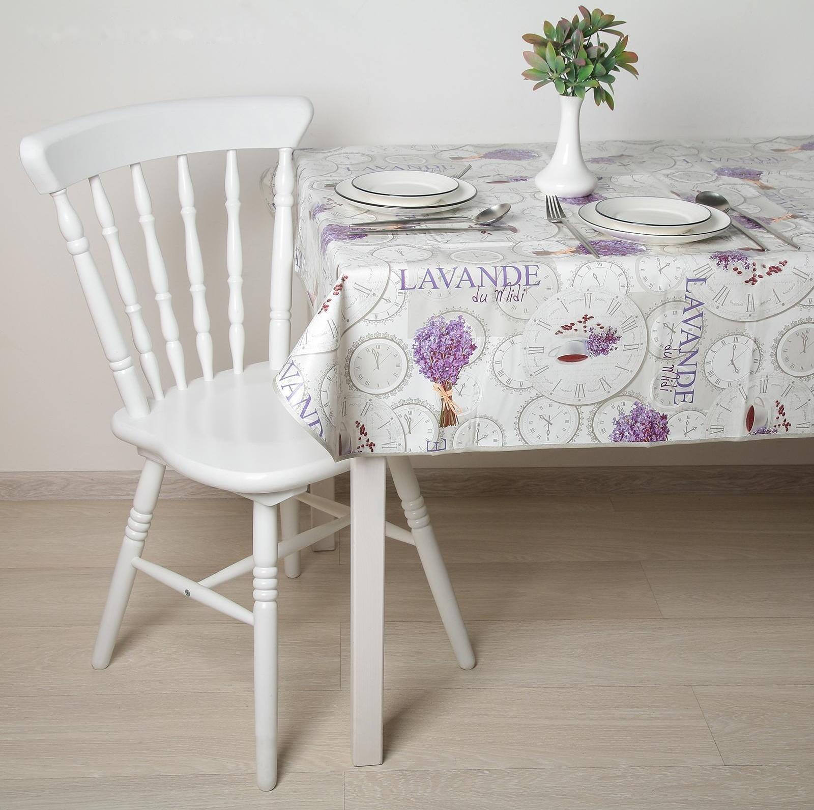 Скатерть на нетканой основе многоразовая с бейкой «Лаванда», 135×110 см, цвет серый