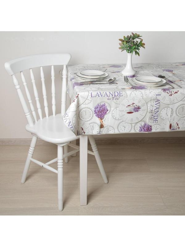 Скатерть на нетканой основе многоразовая с бейкой «Лаванда», 135×110 см, цвет серый