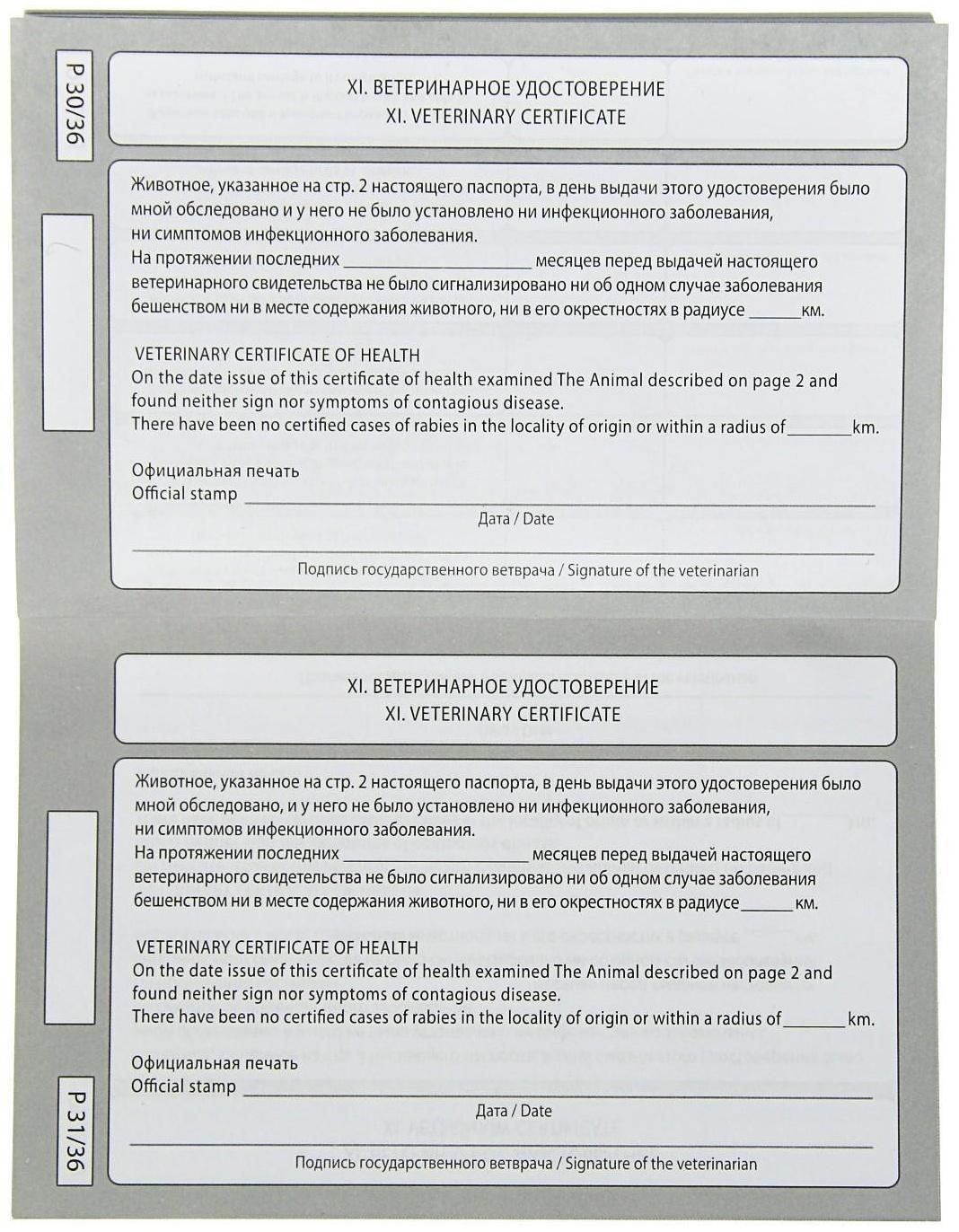 Ветеринарный паспорт международный 