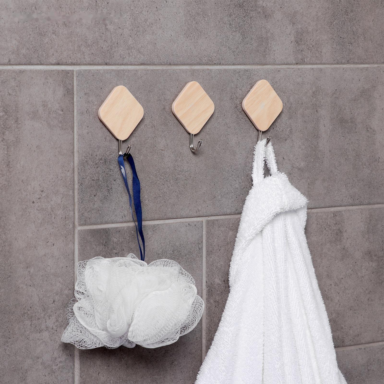 Крючок на липучке «Деревянные ромбы», 3 шт, цвет светлое дерево