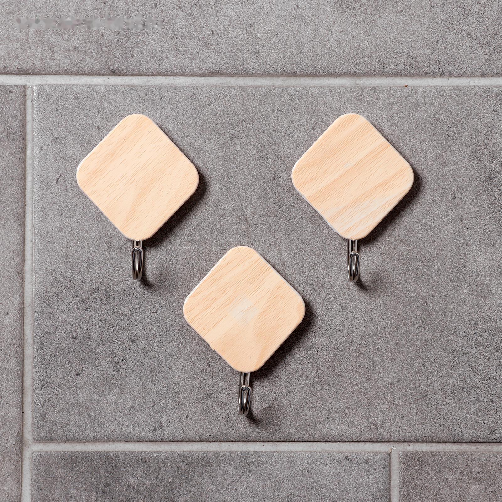 Крючок на липучке «Деревянные ромбы», 3 шт, цвет светлое дерево