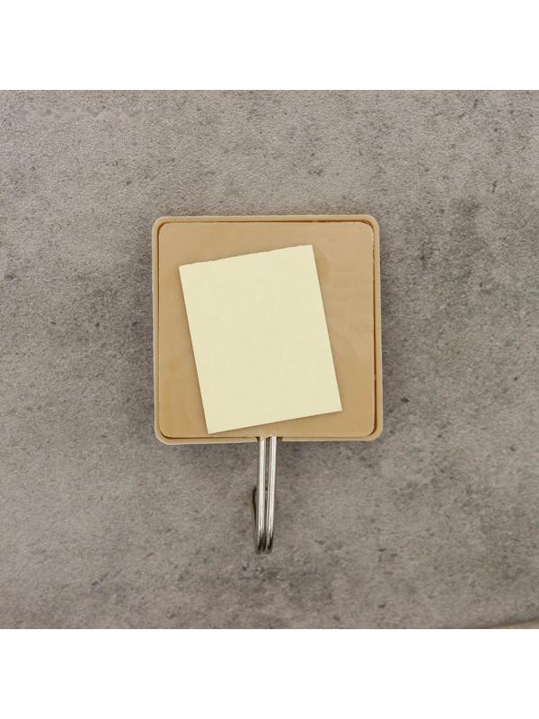 Крючок на липучке «Деревянные квадраты», 3 шт, цвет светлое дерево