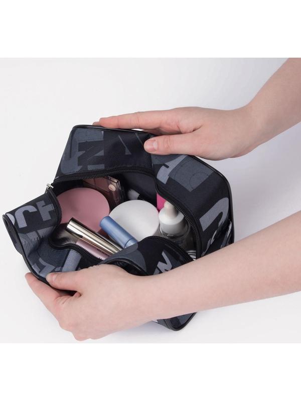 Косметичка на молнии, с подкладом, цвет чёрный