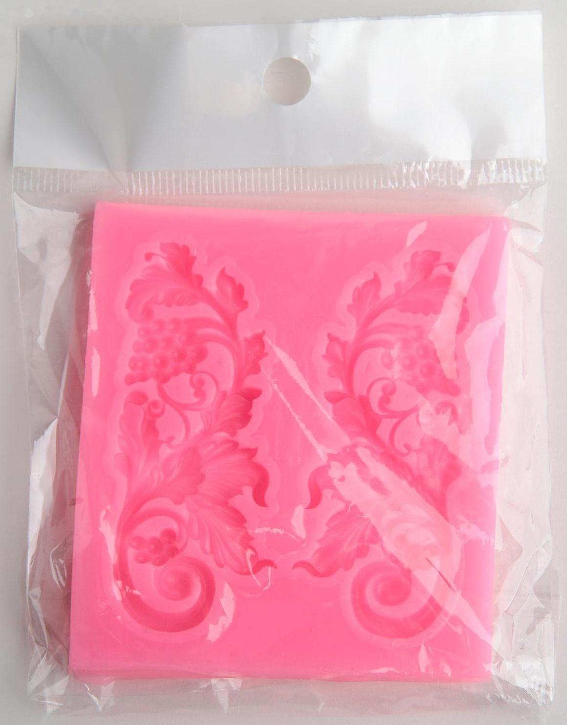 Молд «Листья винограда», 7,7×7 см, цвет розовый