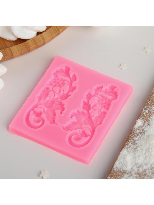 Молд «Листья винограда», 7,7×7 см, цвет розовый