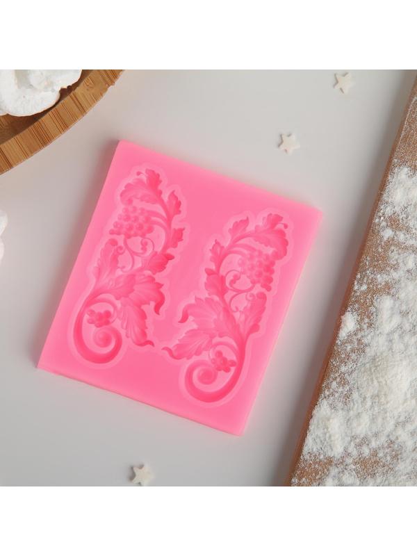 Молд «Листья винограда», 7,7×7 см, цвет розовый