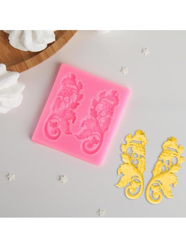 Молд «Листья винограда», 7,7×7 см, цвет розовый