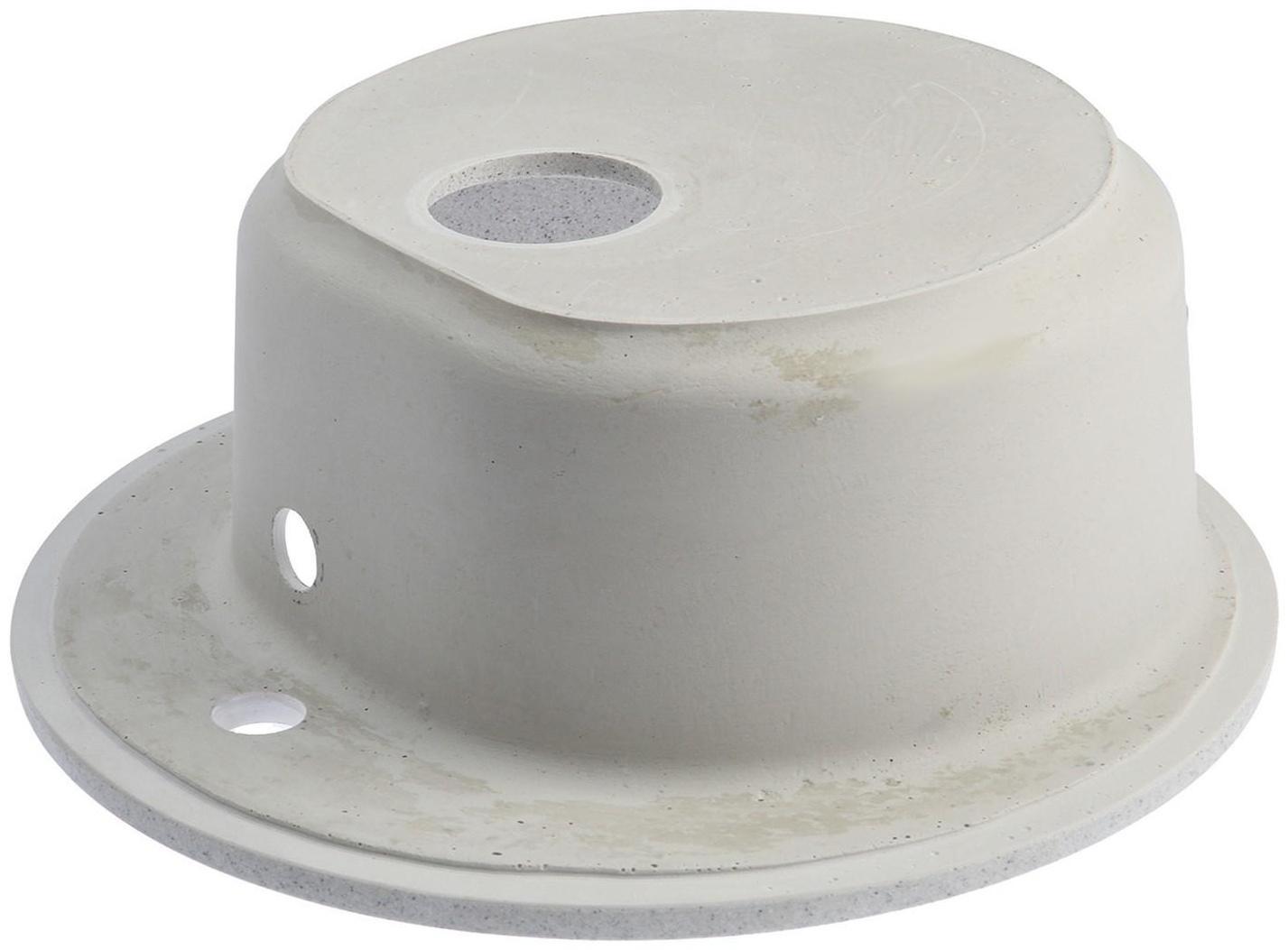 Мойка кухонная из камня ZETT lab. 3/Q10, d=510 мм, глубина 19 см, матовая, светло-серая