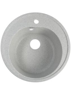 Мойка кухонная из камня ZETT lab. 3/Q10, d=510 мм, глубина 19 см, матовая, светло-серая