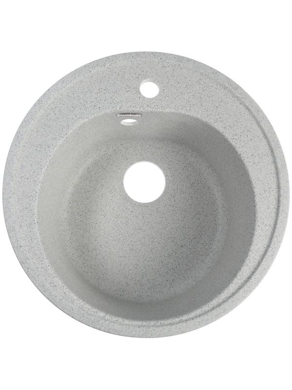 Мойка кухонная из камня ZETT lab. 3/Q10, d=510 мм, глубина 19 см, матовая, светло-серая