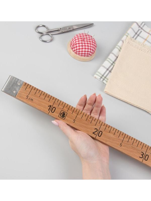 Метр деревянный, 100 см, с клеймом, ГОСТ, толщина 9 мм