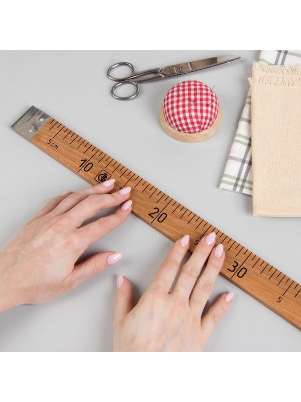 Метр деревянный, 100 см, с клеймом, ГОСТ, толщина 9 мм