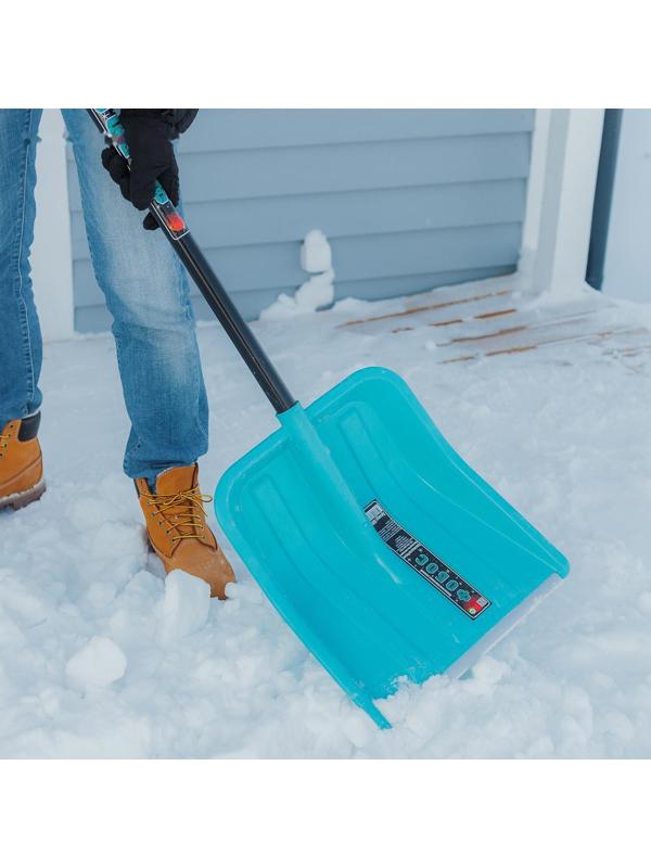 Лопата пластмассовая, с планкой, с алюминиевым черенком, с V-ручкой
