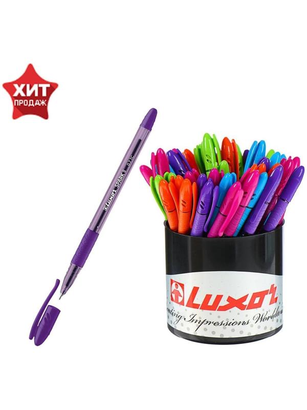 Ручка шариковая Luxor Spark ll, узел 0.7 мм, грип, корпус микс