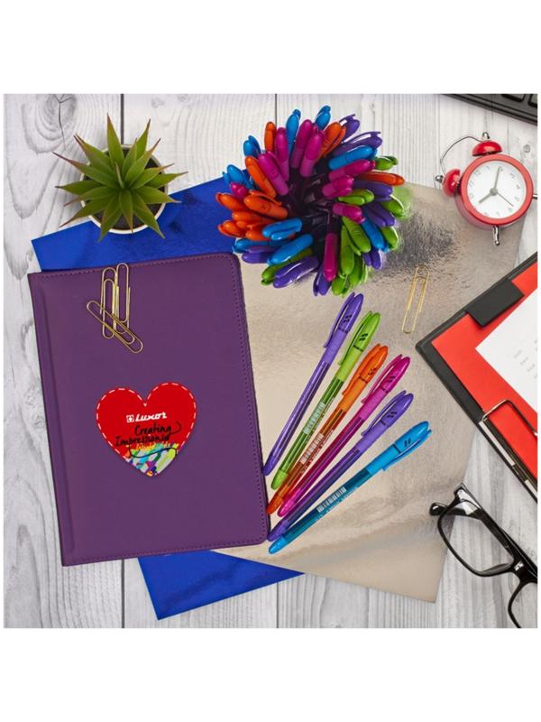 Ручка шариковая Luxor Spark ll, узел 0.7 мм, грип, корпус микс