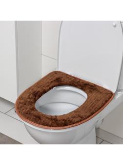 Чехол на сиденье для унитаза на липучках Доляна «Плюш», 34×40 см, цвет МИКС