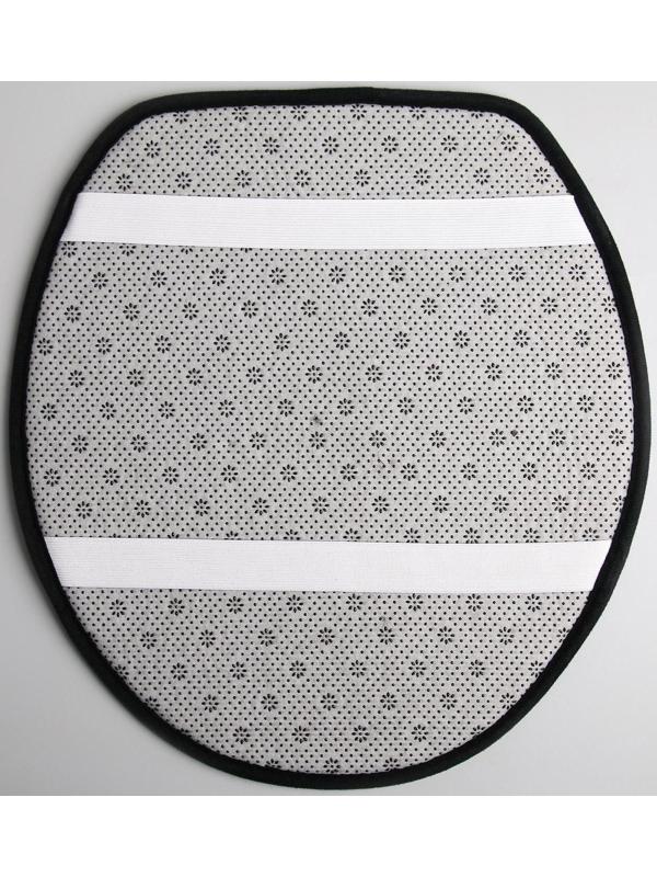 Набор ковриков для ванны и туалета Доляна «Геометрик», 3 шт: 35×40, 40×50, 50×80 см, цвет чёрный