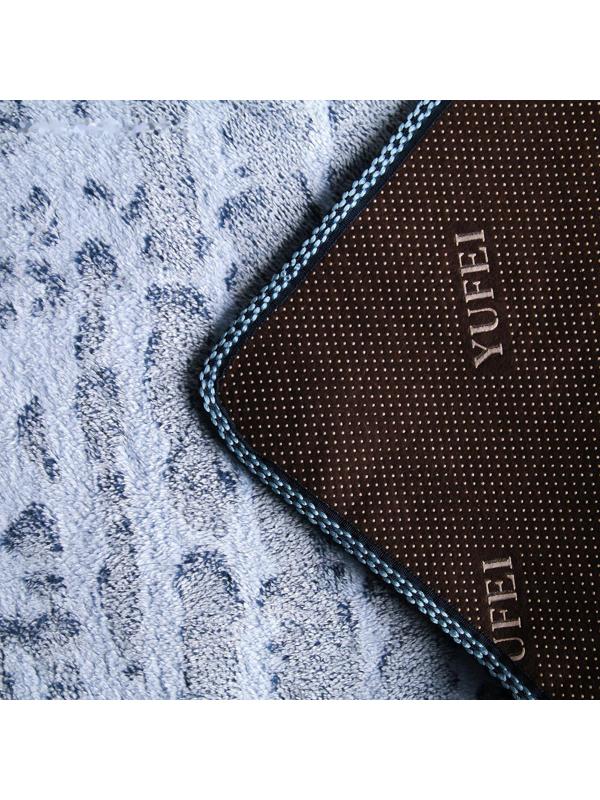 Набор ковриков для ванной и туалета Доляна «Блик», 2 шт: 40×50, 50×80 см, цвет синий