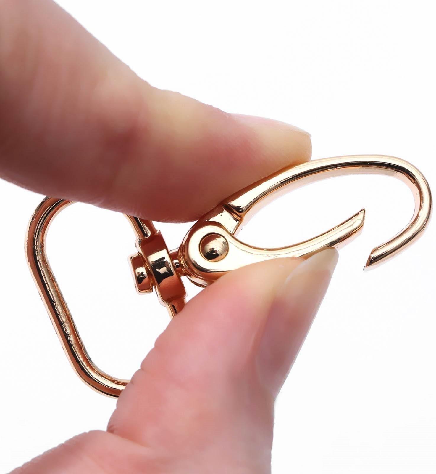 Карабин металлический, 43 × 25 мм / 20 × 2,2 мм, 5 шт, цвет золотой