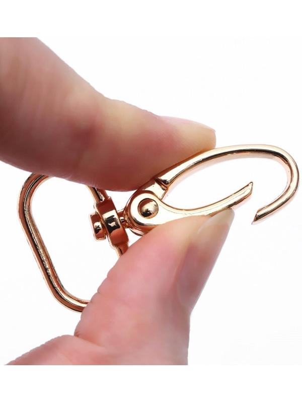 Карабин металлический, 43 × 25 мм / 20 × 2,2 мм, 5 шт, цвет золотой