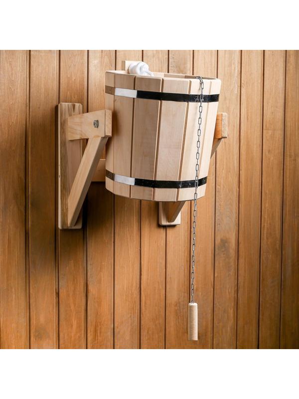 Обливное устройство из липы, 10л, пластиковая вставка