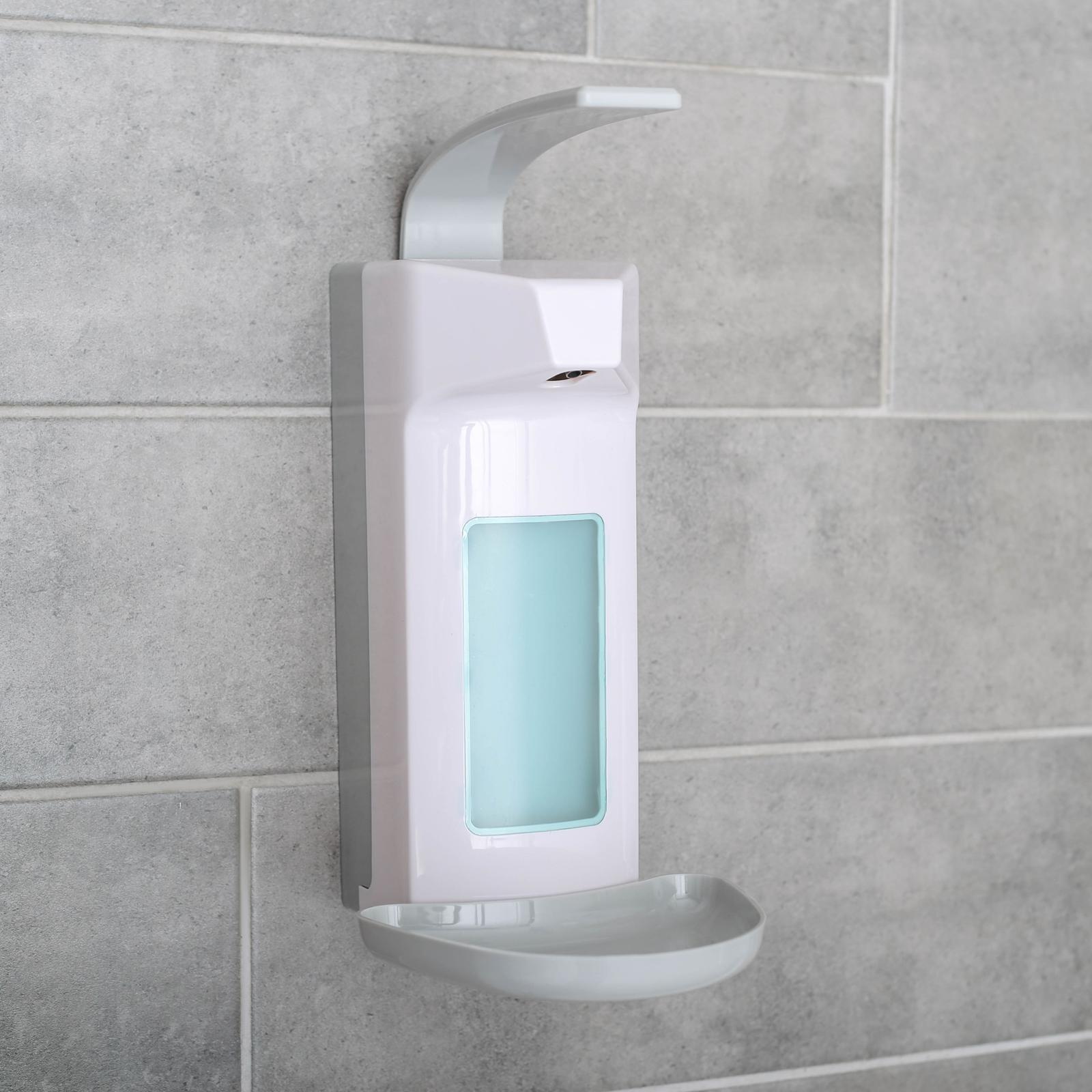 Диспенсер для антисептика/жидкого мыла локтевой, 1 л, пластик, цвет белый