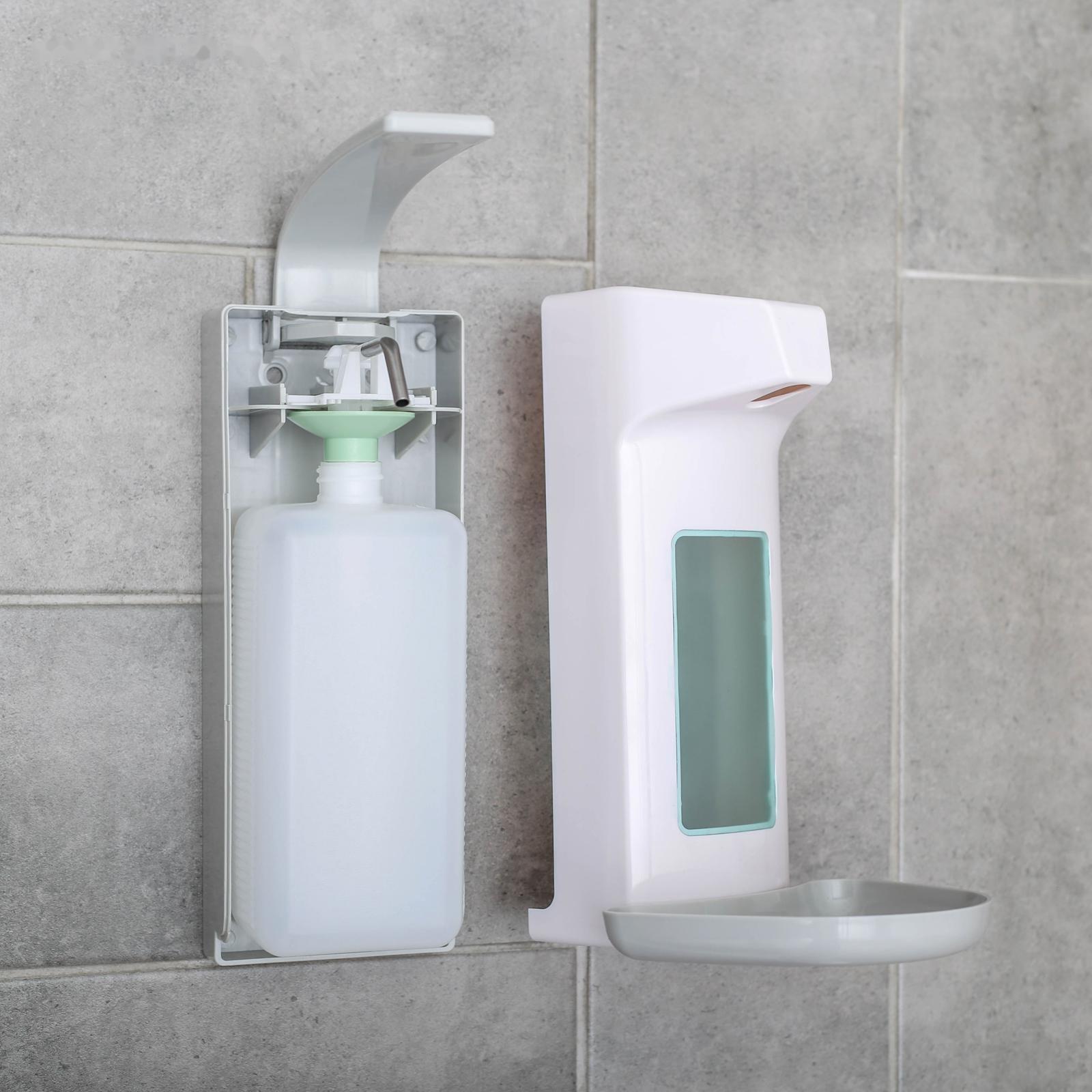 Диспенсер для антисептика/жидкого мыла локтевой, 1 л, пластик, цвет белый