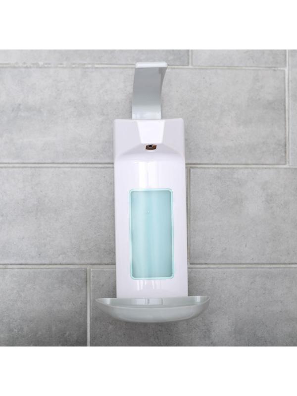 Диспенсер для антисептика/жидкого мыла локтевой, 1 л, пластик, цвет белый