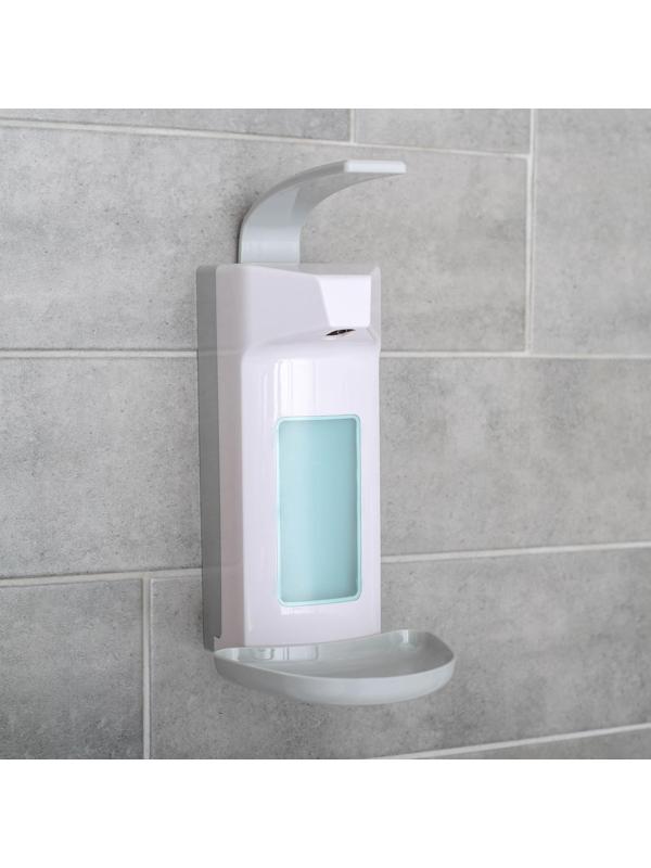 Диспенсер для антисептика/жидкого мыла локтевой, 1 л, пластик, цвет белый