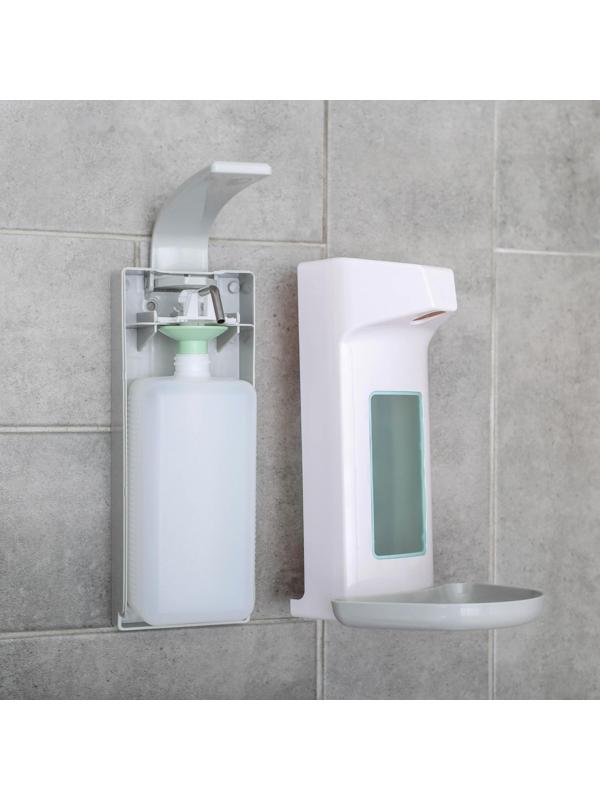 Диспенсер для антисептика/жидкого мыла локтевой, 1 л, пластик, цвет белый