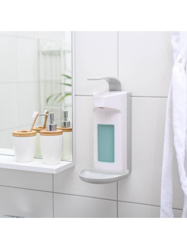 Диспенсер для антисептика/жидкого мыла локтевой, 1 л, пластик, цвет белый