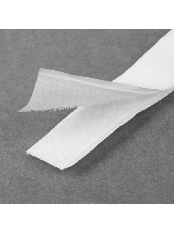 Липучка на клеевой основе, 20 мм × 100 ± 5 см, цвет белый