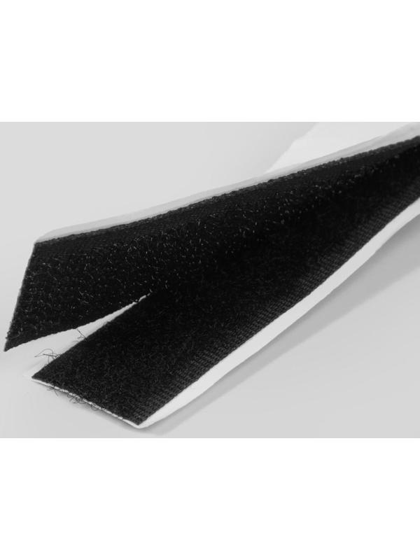 Липучка на клеевой основе, 20 мм × 100 ± 5 см, цвет чёрный