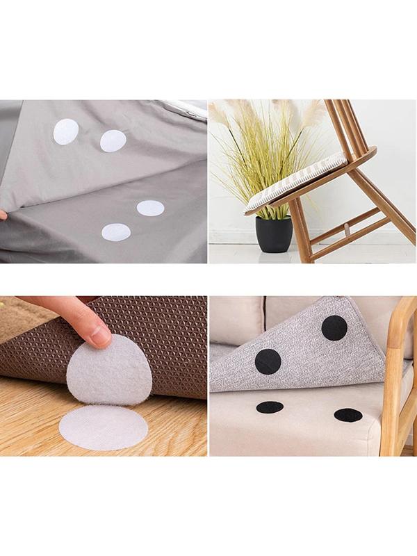 Набор липучек на клеевой основе, d = 2 см, 4 пары/8 шт, цвет чёрный