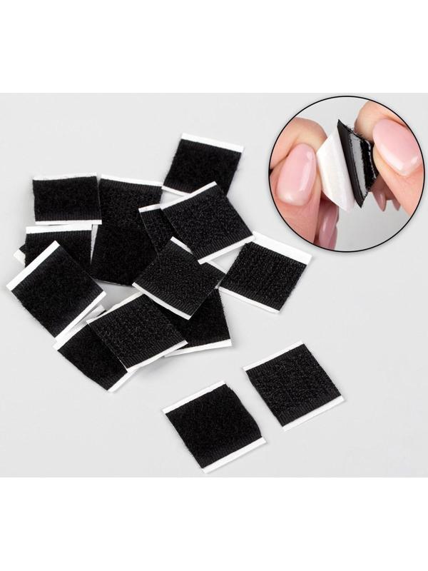 Набор липучек на клеевой основе, 2 × 2 см, 10 шт, цвет чёрный