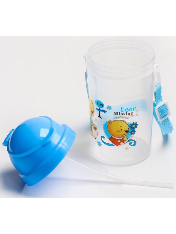 Поильник с силиконовой трубочкой, 350 мл., цвет МИКС