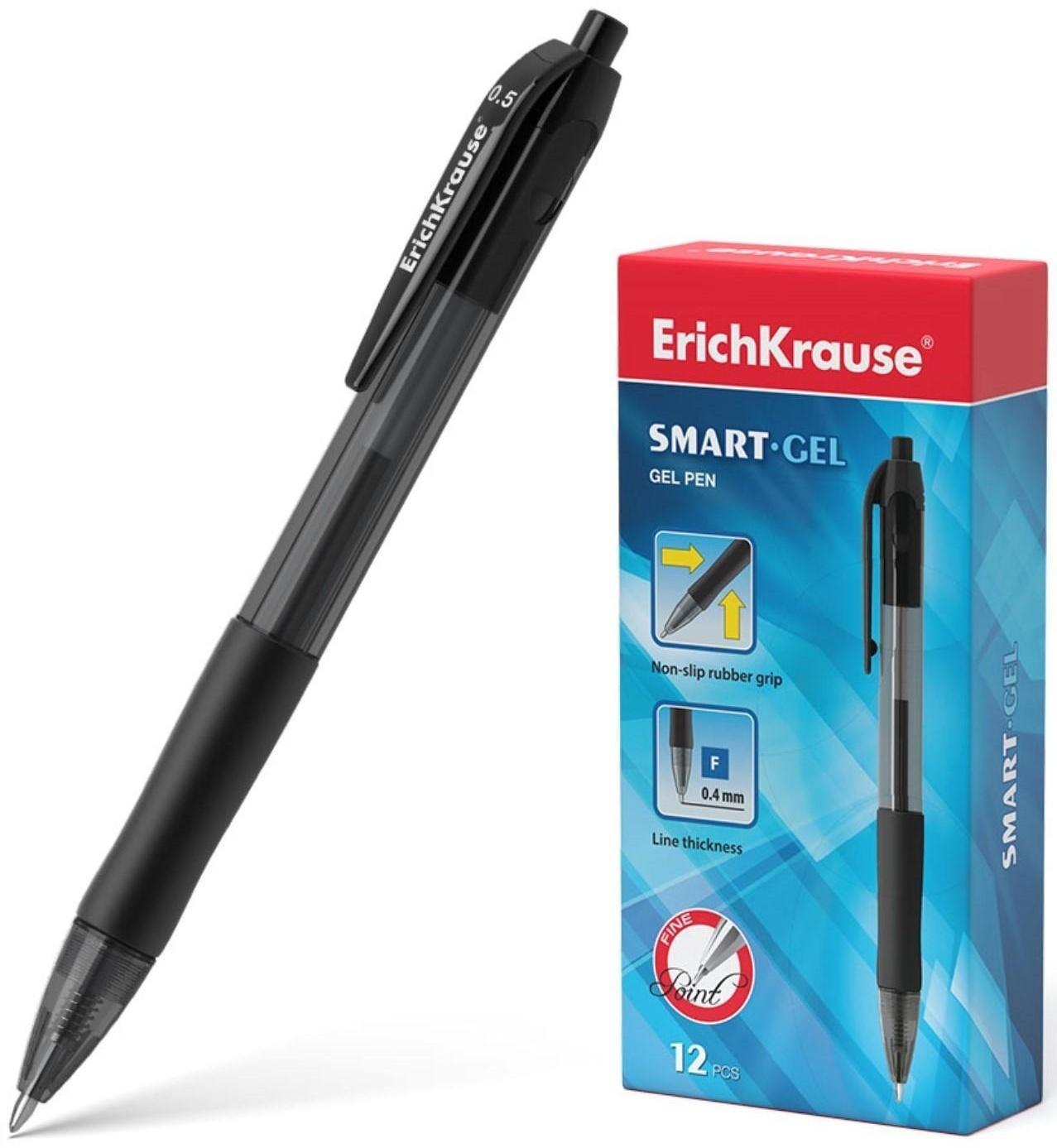 Ручка гелевая автомат ErichKrause Smart-Gel стержень чёрный 39012