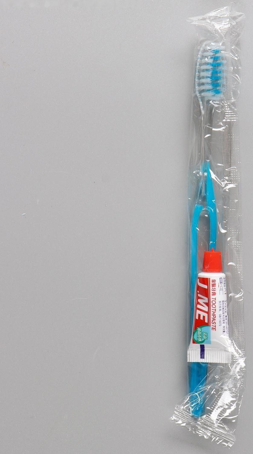 Зубной набор в пакете: зубная щетка 18 см + зубная паста 3 г