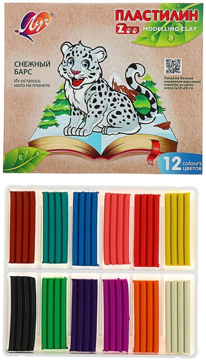 Пластилин 12 цветов 180 г ZOO