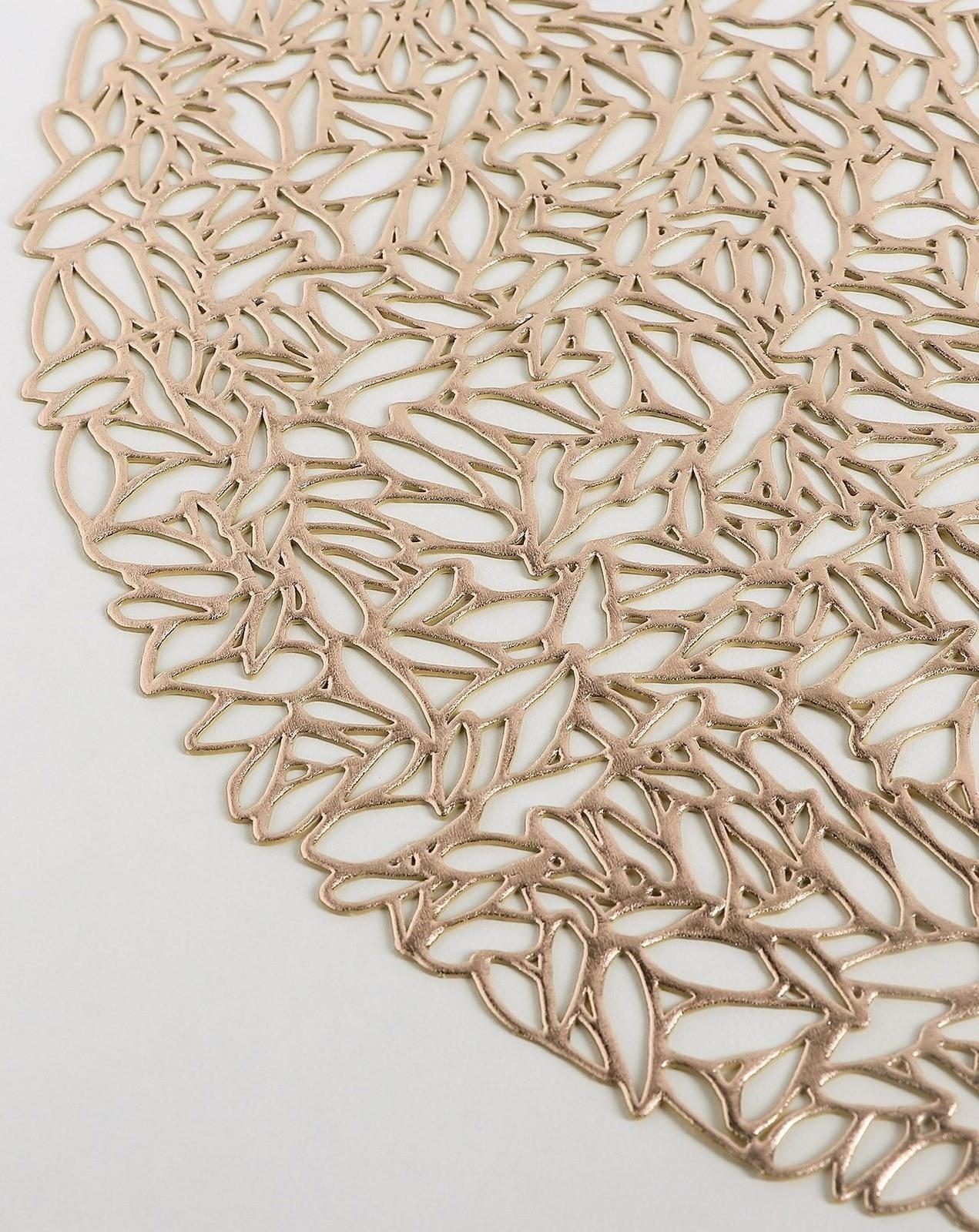 Салфетка сервировочная на стол «Манифик», d=38 см, цвет золотой