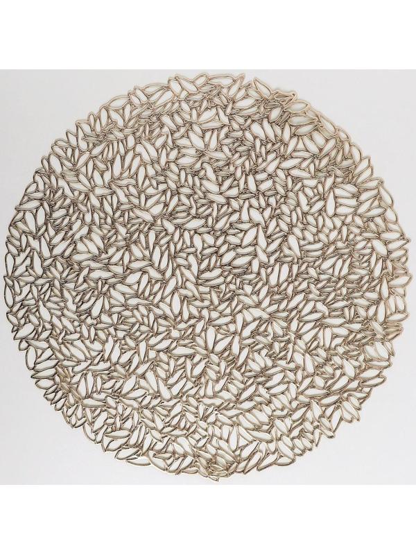 Салфетка сервировочная на стол «Манифик», d=38 см, цвет золотой