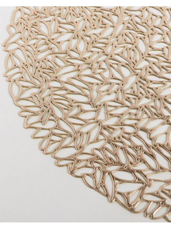 Салфетка сервировочная на стол «Манифик», d=38 см, цвет золотой