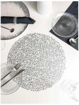 Салфетка сервировочная на стол «Манифик», d=38 см, цвет серебряный