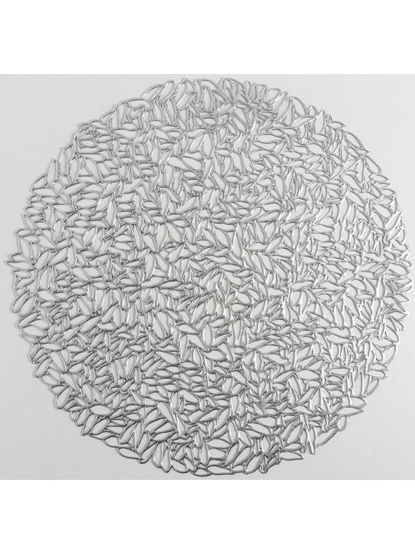 Салфетка сервировочная на стол «Манифик», d=38 см, цвет серебряный